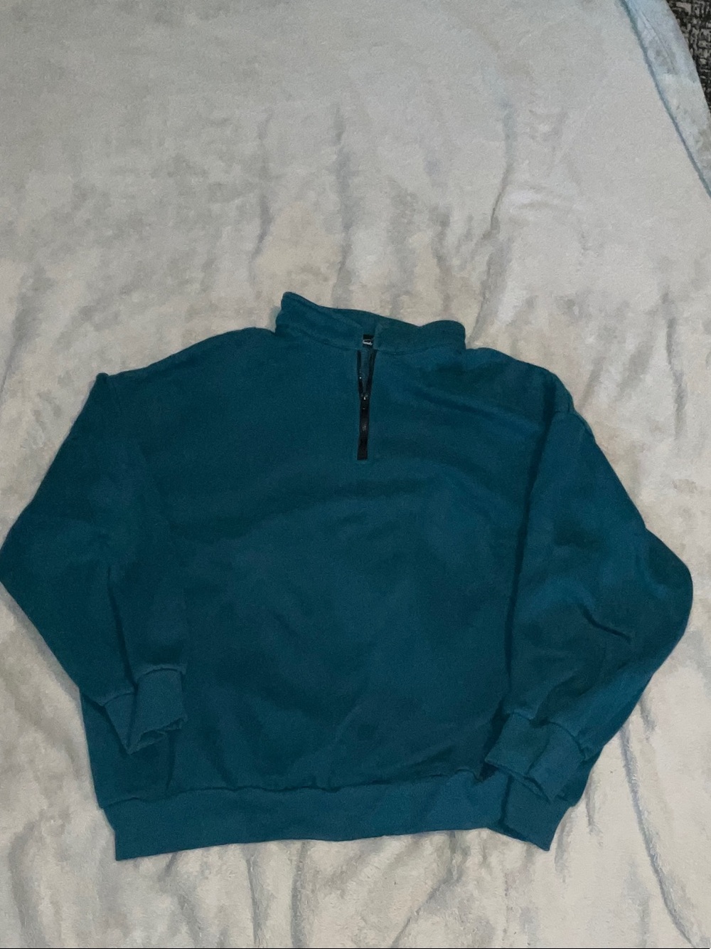 Men's Teal Half-Zip Pullover Sweater